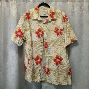 Croft & Barrow Linen Cotton Floral Men's XL Button Casual Shirt‎